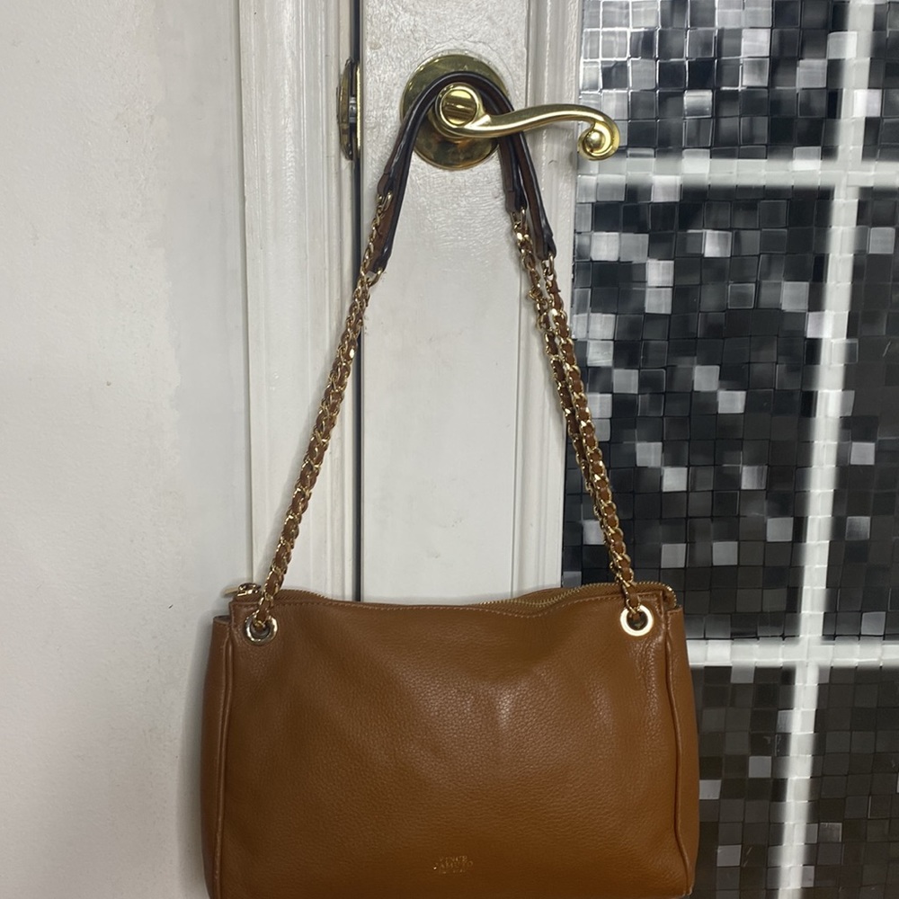 π Vince camuto tan dark rum leather medium shoulder bag π - Picture 4 of 17